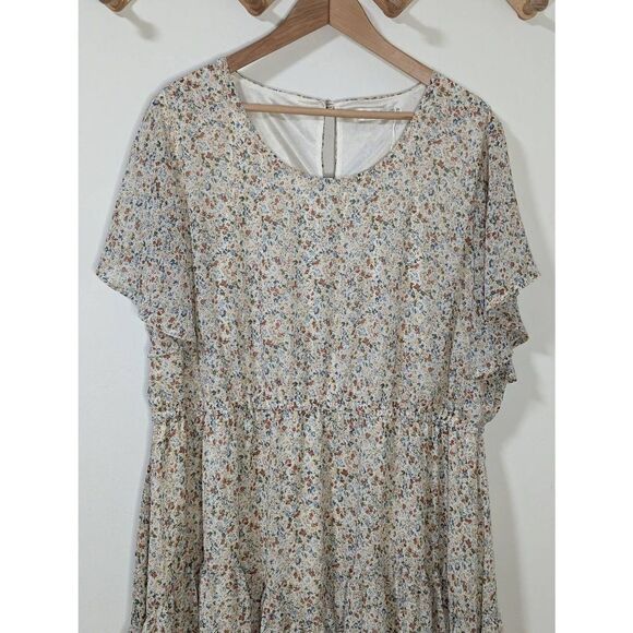 NWT Nemidor Women's Plus Size Collection Floral Printed Dress - Size 22 - Picture 2 of 9